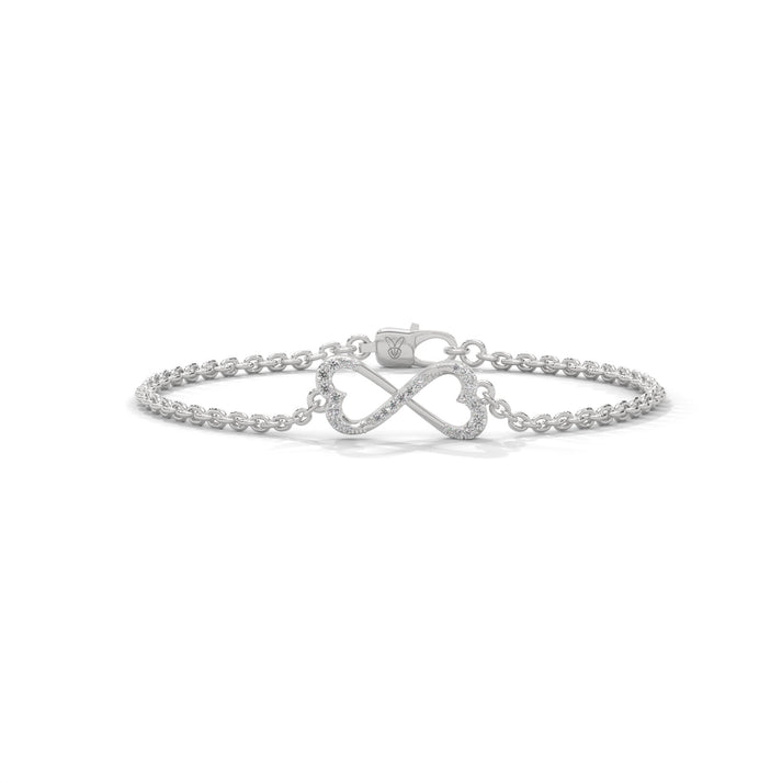 lab grown diamond | moissanite Jewellery Infinite Glamour Lab Grown Diamond OR Moissanite Bracelet White Gold 18K by Rabbito Jewels