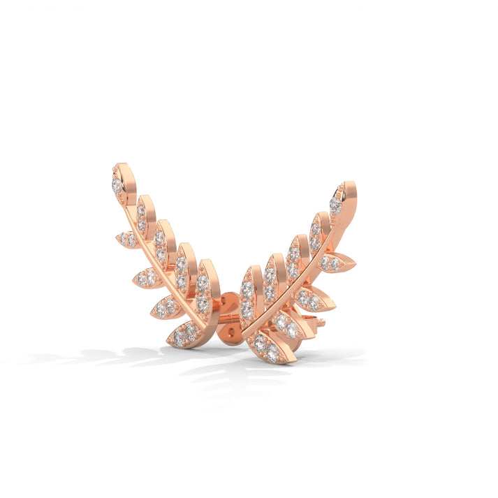 lab grown diamond | moissanite Jewellery Leaf Crest Lab Grown Diamond OR Moissanite Earrings by Rabbito Jewels