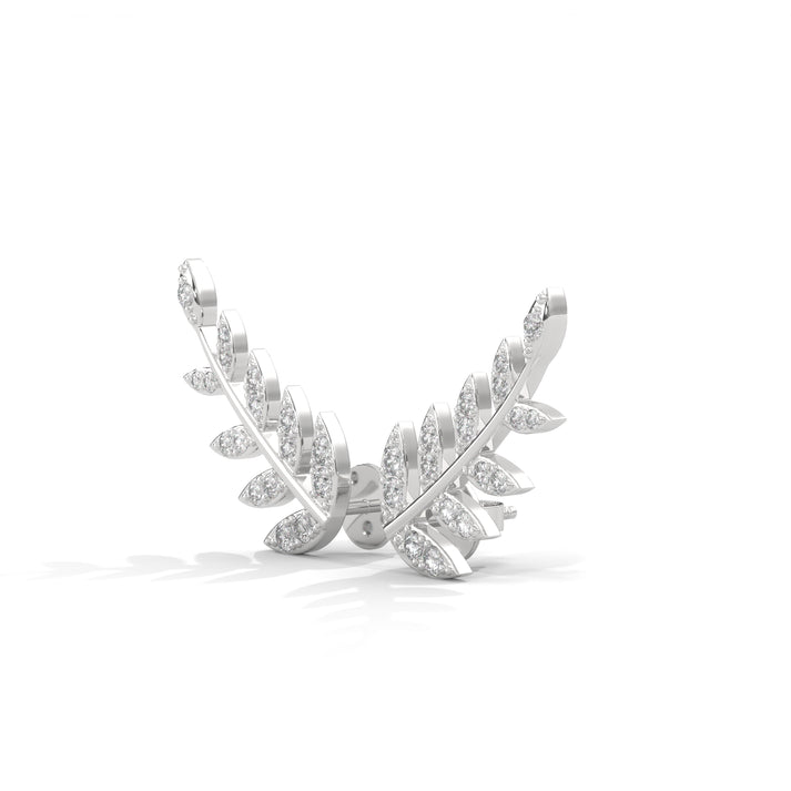 lab grown diamond | moissanite Jewellery Leaf Crest Lab Grown Diamond OR Moissanite Earrings by Rabbito Jewels