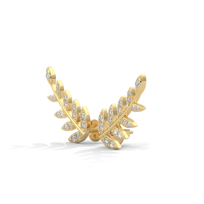 lab grown diamond | moissanite Jewellery Leaf Crest Lab Grown Diamond OR Moissanite Earrings by Rabbito Jewels