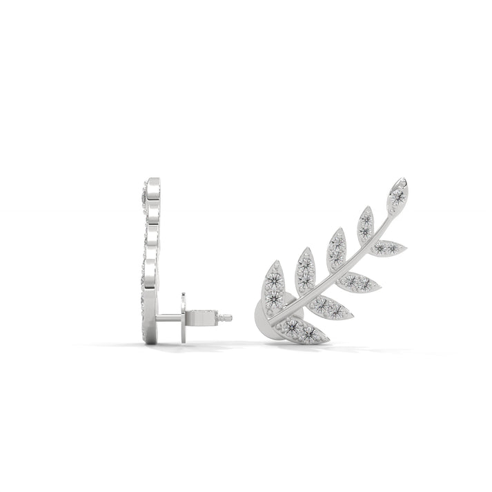 lab grown diamond | moissanite Jewellery Leaf Crest Lab Grown Diamond OR Moissanite Earrings by Rabbito Jewels