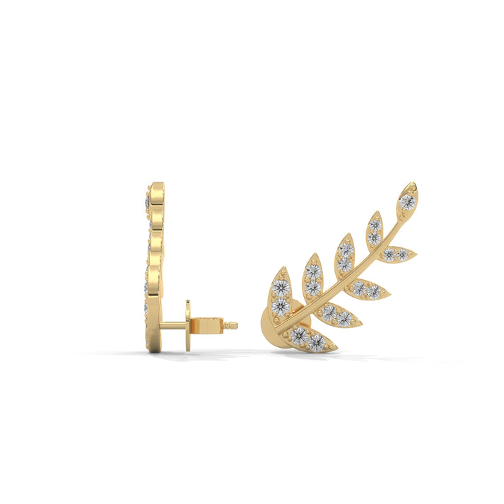 lab grown diamond | moissanite Jewellery Leaf Crest Lab Grown Diamond OR Moissanite Earrings by Rabbito Jewels