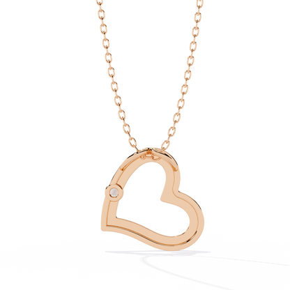 lab grown diamond | moissanite Jewellery Moon Heart Lab Grown Diamond OR Moissanite Pendant by Rabbito Jewels