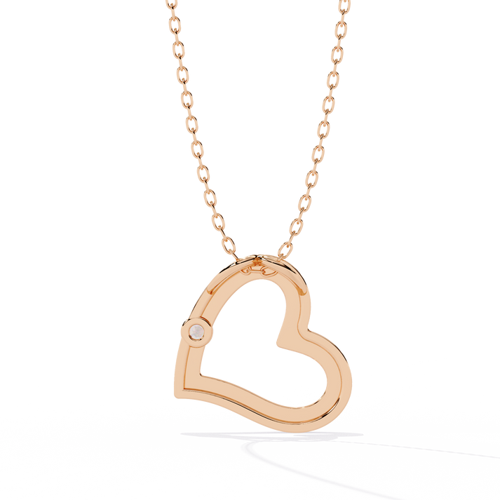 lab grown diamond | moissanite Jewellery Moon Heart Lab Grown Diamond OR Moissanite Pendant by Rabbito Jewels