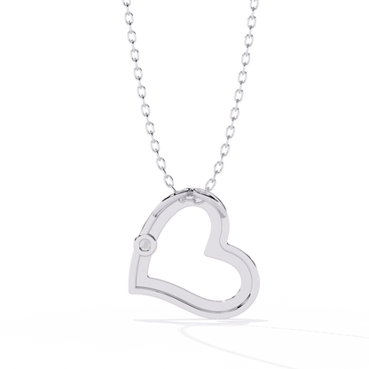 lab grown diamond | moissanite Jewellery Moon Heart Lab Grown Diamond OR Moissanite Pendant by Rabbito Jewels