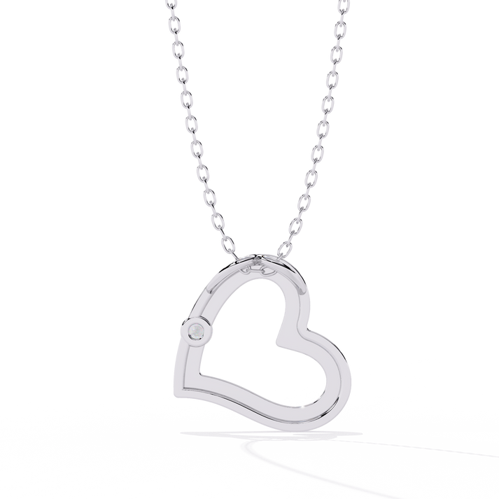 lab grown diamond | moissanite Jewellery Moon Heart Lab Grown Diamond OR Moissanite Pendant by Rabbito Jewels