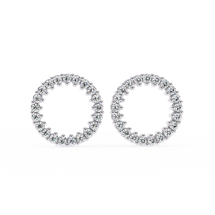 lab grown diamond | moissanite Jewellery Forzi Perals Earrings White Gold 14K by Rabbito Jewels