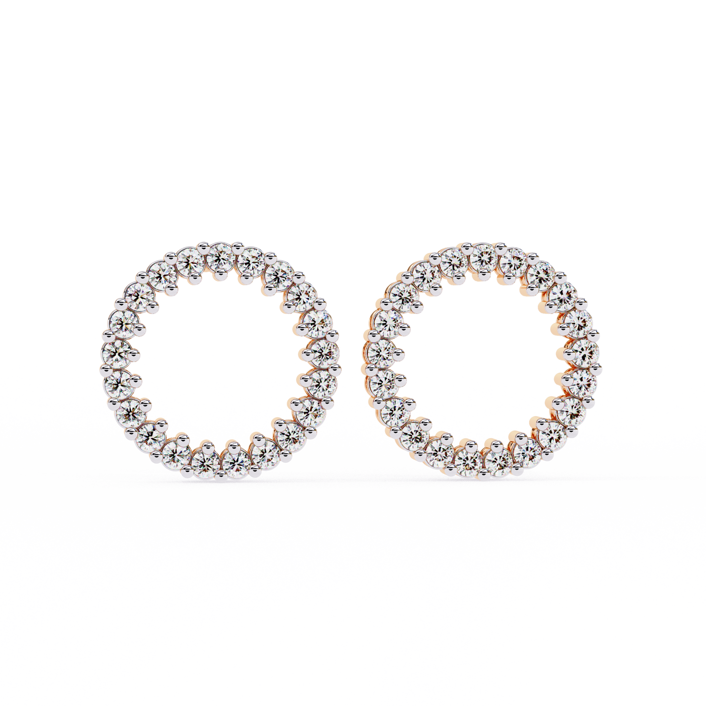 lab grown diamond | moissanite Jewellery Forzi Perals Earrings Rose Gold 14K by Rabbito Jewels