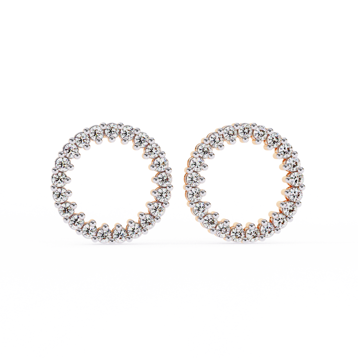 lab grown diamond | moissanite Jewellery Forzi Perals Earrings Rose Gold 14K by Rabbito Jewels