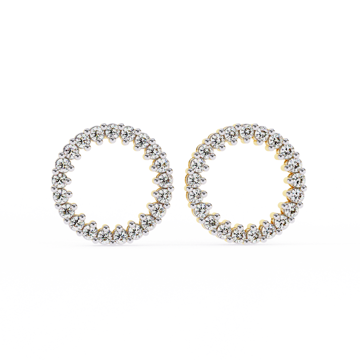 lab grown diamond | moissanite Jewellery Forzi Perals Earrings Yellow Gold 18K by Rabbito Jewels