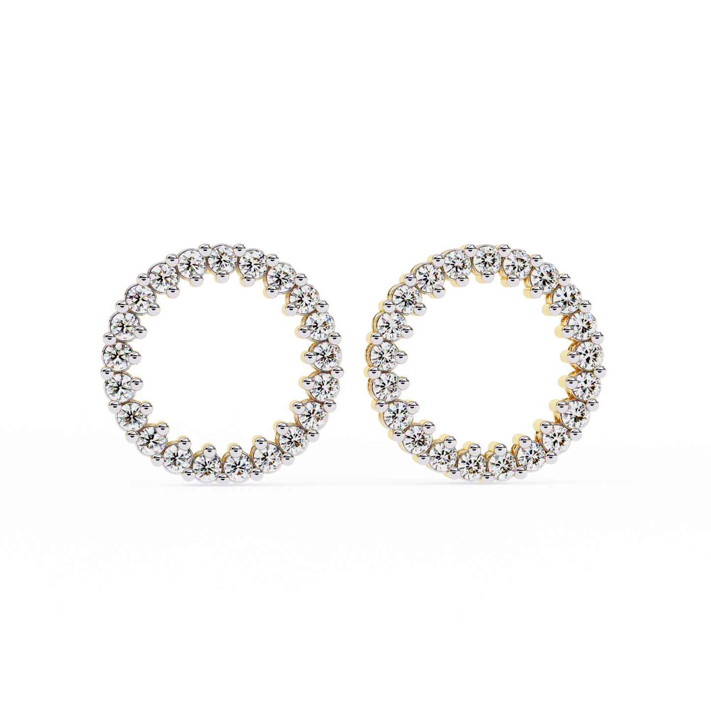 lab grown diamond | moissanite Jewellery Forzi Perals Earrings Yellow Gold 14K by Rabbito Jewels