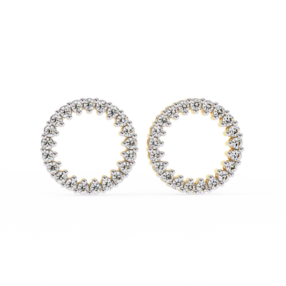 lab grown diamond | moissanite Jewellery Forzi Perals Earrings Yellow Gold 14K by Rabbito Jewels