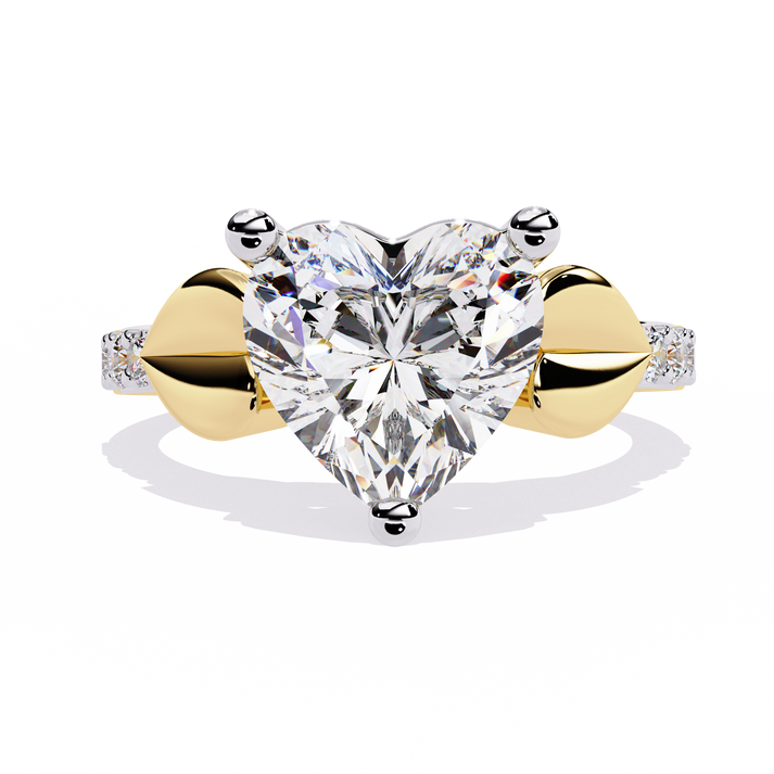 lab grown diamond | moissanite Jewellery Alita 2.33Ct Heart Shape Lab Grown Diamond OR Moissanite Ring Yellow Gold 18K by Rabbito Jewels