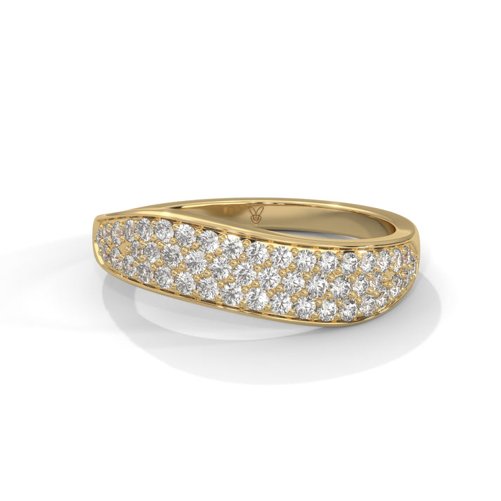 lab grown diamond | moissanite Jewellery Pave Signet Lab Grown Diamond OR Moissanite Ring Yellow Gold 18K by Rabbito Jewels
