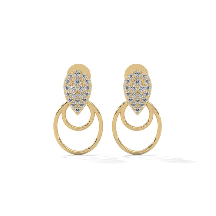 lab grown diamond | moissanite Jewellery Stylish Loop Lab Grown Diamond OR Moissanite Earrings Yellow Gold 18K by Rabbito Jewels