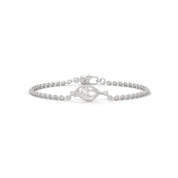 lab grown diamond | moissanite Jewellery Twisted Leaf Lab Grown Diamond OR Moissanite Bracelet Silver by Rabbito Jewels