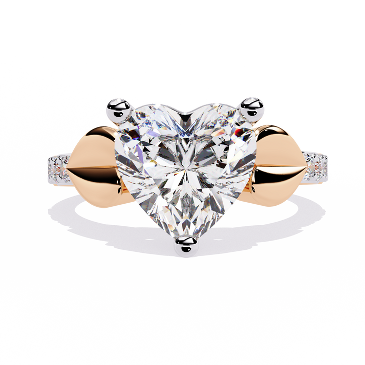 lab grown diamond | moissanite Jewellery Alita 2.33Ct Heart Shape Lab Grown Diamond OR Moissanite Ring Rose Gold 14K by Rabbito Jewels