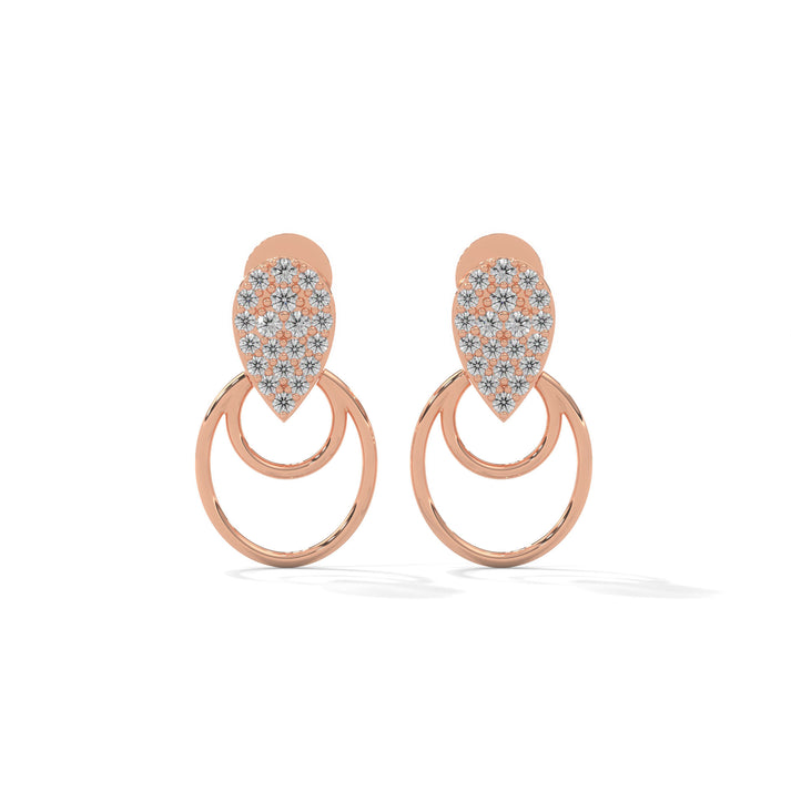 lab grown diamond | moissanite Jewellery Stylish Loop Lab Grown Diamond OR Moissanite Earrings Rose Gold 14K by Rabbito Jewels