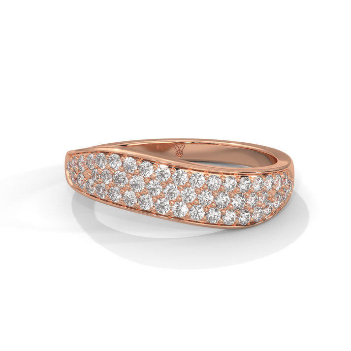 lab grown diamond | moissanite Jewellery Pave Signet Lab Grown Diamond OR Moissanite Ring Rose Gold 14K by Rabbito Jewels