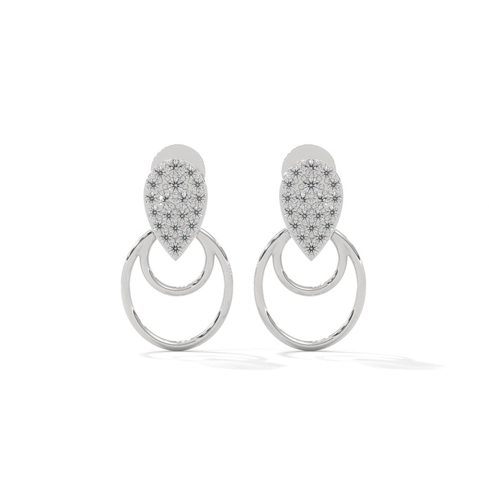 lab grown diamond | moissanite Jewellery Stylish Loop Lab Grown Diamond OR Moissanite Earrings Silver by Rabbito Jewels