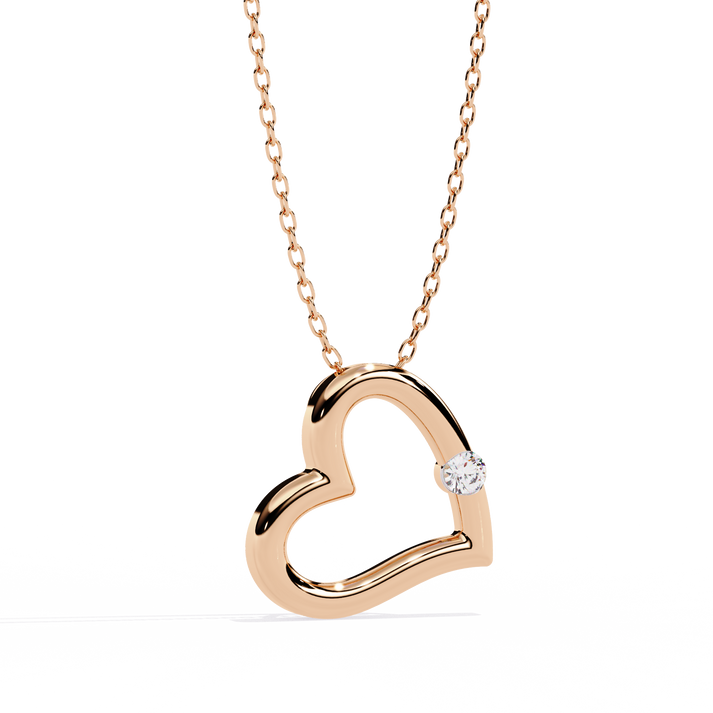 lab grown diamond | moissanite Jewellery Moon Heart Lab Grown Diamond OR Moissanite Pendant by Rabbito Jewels
