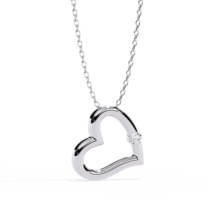 lab grown diamond | moissanite Jewellery Moon Heart Lab Grown Diamond OR Moissanite Pendant by Rabbito Jewels