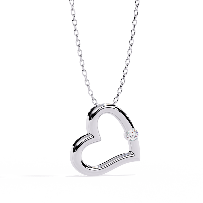 lab grown diamond | moissanite Jewellery Moon Heart Lab Grown Diamond OR Moissanite Pendant by Rabbito Jewels