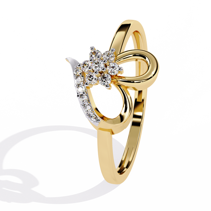 lab grown diamond | moissanite Jewellery Heart Of Elegance Lab Grown Diamond OR Moissanite Ring Yellow Gold 14K by Rabbito Jewels
