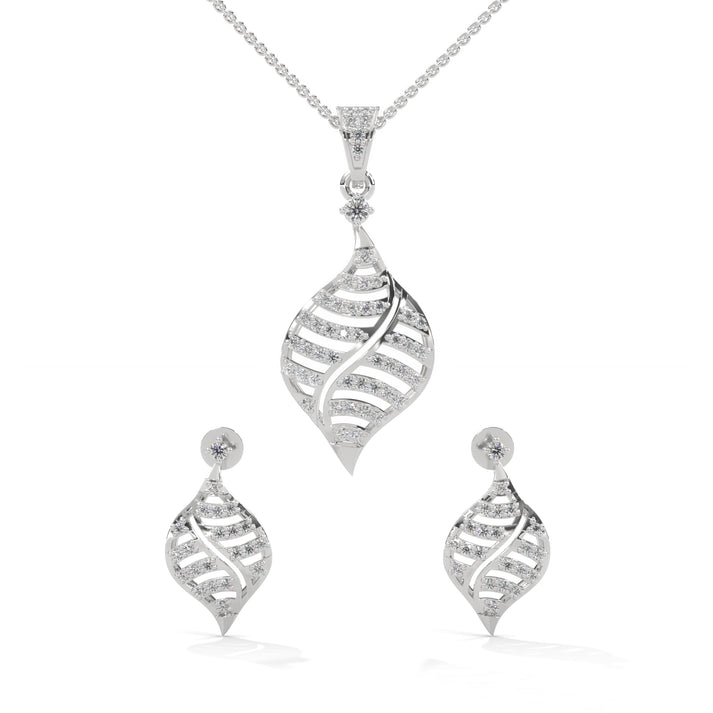 lab grown diamond | moissanite Jewellery Senco Leaf Lab Grown Diamond OR Moissanite Pendant White Gold 14K by Rabbito Jewels