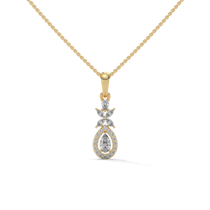 lab grown diamond | moissanite Jewellery Alluring Lab Grown Diamond OR Moissanite Pendant Yellow Gold 18K by Rabbito Jewels