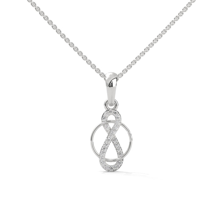 lab grown diamond | moissanite Jewellery Loop of Infinity Lab Grown Diamond OR Moissanite Pendant White Gold 14K by Rabbito Jewels