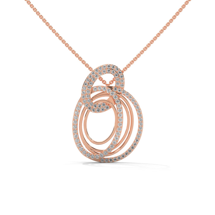 lab grown diamond | moissanite Jewellery Whirling Lab Grown Diamond OR Moissanite Pendant Rose Gold 14K by Rabbito Jewels