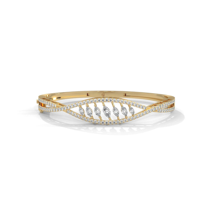 lab grown diamond | moissanite Jewellery Waves of Harmony Lab Grown Diamond OR Moissanite Bracelet Yellow Gold 18K by Rabbito Jewels