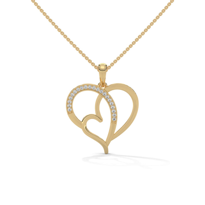 lab grown diamond | moissanite Jewellery Dual Toned Lab Grown Diamond OR Moissanite Pendant Yellow Gold 14K by Rabbito Jewels