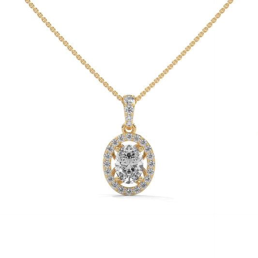 Classic Oval Diamond Pendant