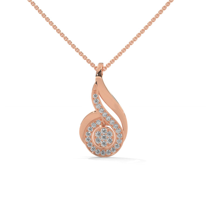 lab grown diamond | moissanite Jewellery Swirl Lab Grown Diamond OR Moissanite Pendant Rose Gold 18K by Rabbito Jewels