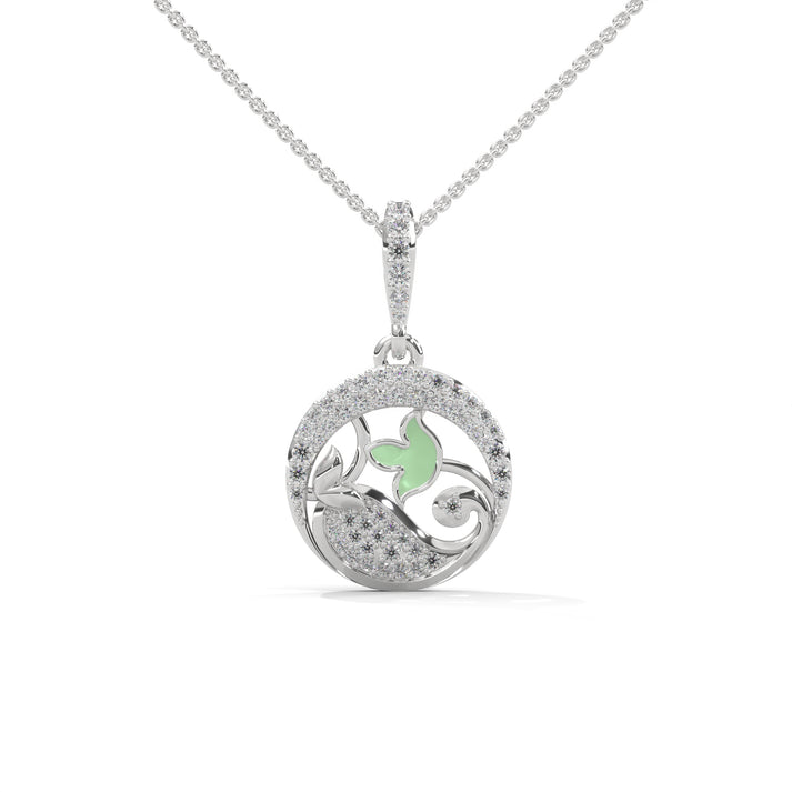 lab grown diamond | moissanite Jewellery Queenie Lab Grown Diamond OR Moissanite Pendant White Gold 18K by Rabbito Jewels