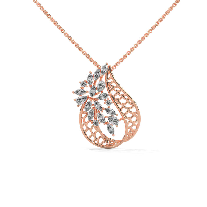 lab grown diamond | moissanite Jewellery Blooming Bouquet Lab Grown Diamond OR Moissanite Pendant Rose Gold 18K by Rabbito Jewels