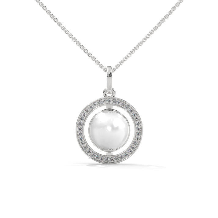 lab grown diamond | moissanite Jewellery Moon Toned Lab Grown Diamond OR Moissanite Pendant White Gold 18K by Rabbito Jewels