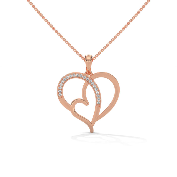 lab grown diamond | moissanite Jewellery Dual Toned Lab Grown Diamond OR Moissanite Pendant Rose Gold 14K by Rabbito Jewels