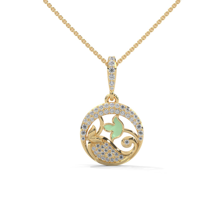 lab grown diamond | moissanite Jewellery Queenie Lab Grown Diamond OR Moissanite Pendant Yellow Gold 18K by Rabbito Jewels