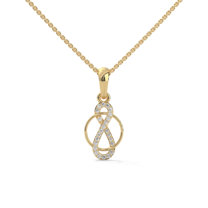lab grown diamond | moissanite Jewellery Loop of Infinity Lab Grown Diamond OR Moissanite Pendant Yellow Gold 18K by Rabbito Jewels
