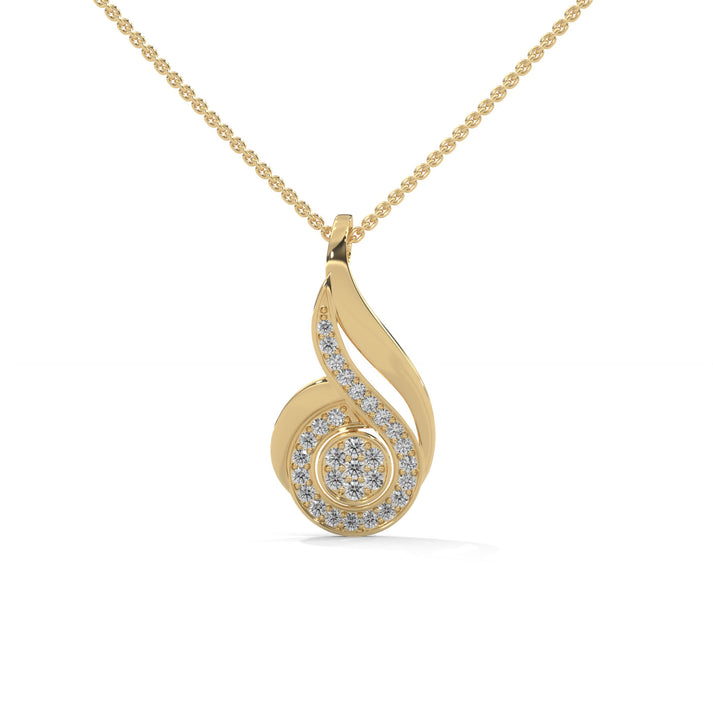 lab grown diamond | moissanite Jewellery Swirl Lab Grown Diamond OR Moissanite Pendant Yellow Gold 18K by Rabbito Jewels