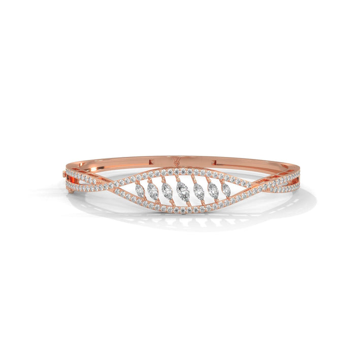 lab grown diamond | moissanite Jewellery Waves of Harmony Lab Grown Diamond OR Moissanite Bracelet Rose Gold 18K by Rabbito Jewels