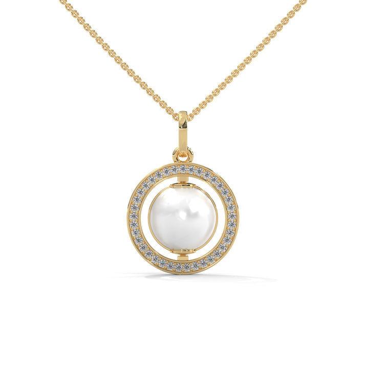 lab grown diamond | moissanite Jewellery Moon Toned Lab Grown Diamond OR Moissanite Pendant Yellow Gold 18K by Rabbito Jewels
