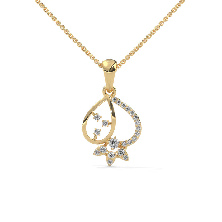 lab grown diamond | moissanite Jewellery Fancy Eclectic Lab Grown Diamond OR Moissanite Pendant Yellow Gold 18K by Rabbito Jewels