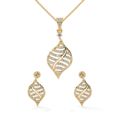 Senco Leaf Diamond Pendant