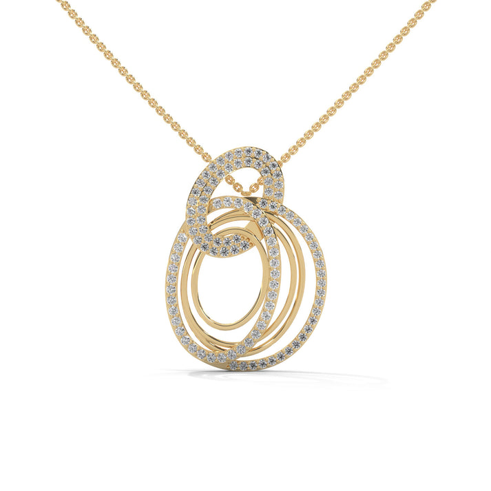 lab grown diamond | moissanite Jewellery Whirling Lab Grown Diamond OR Moissanite Pendant Yellow Gold 14K by Rabbito Jewels