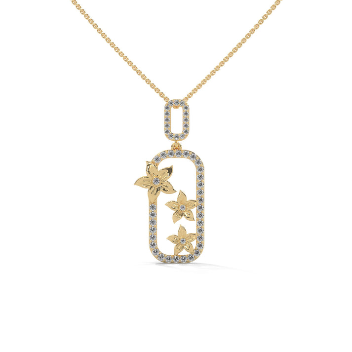 lab grown diamond | moissanite Jewellery Spring Lab Grown Diamond OR Moissanite Pendant Yellow Gold 18K by Rabbito Jewels