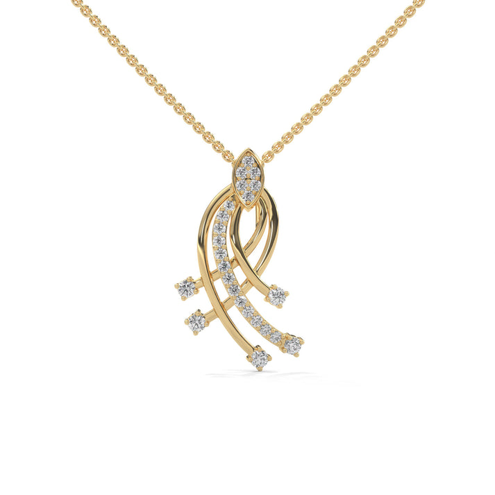 lab grown diamond | moissanite Jewellery Vignette Lab Grown Diamond OR Moissanite Pendant Yellow Gold 14K by Rabbito Jewels